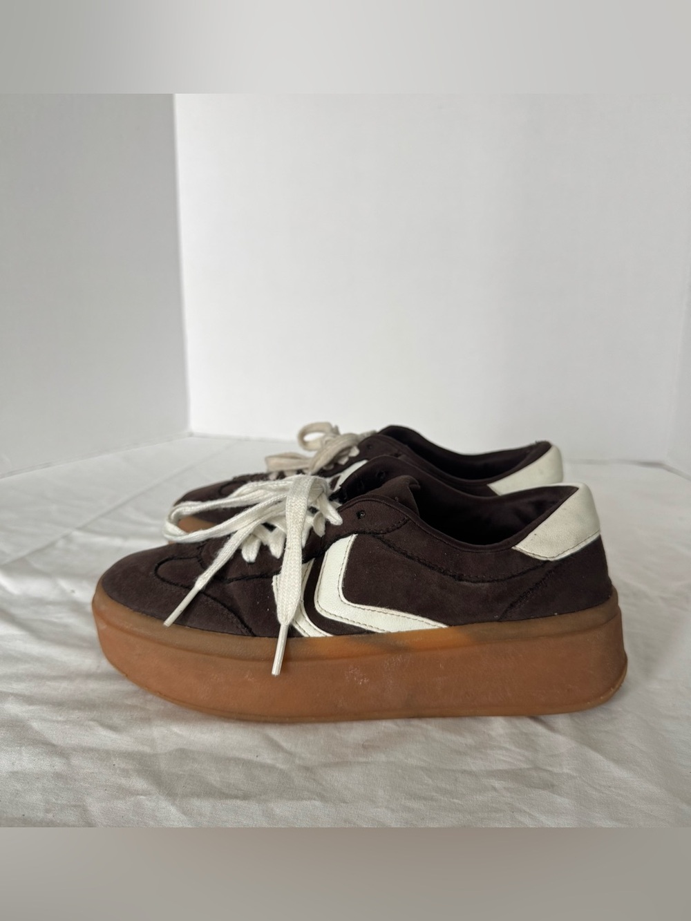 Madden NYC Platform Brown Lace-Up Sneakers 7